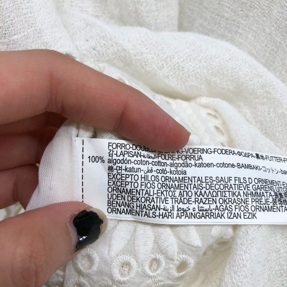 Zara White Eyelet Mini Dress - Picture 9 of 12